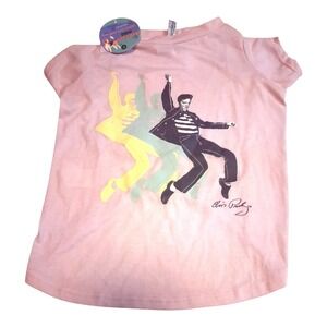 Elvis Presley Pink Dog Shirt Size M Blended Collection Pet Apparel NWT Medium